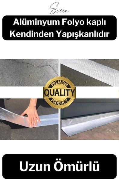 72 mm x 2 mt Su Geçirmez Sızdırmaz Çatı Boru Dayanıklı Çamur Sakız Bant Alüminyum Tamir Bandı - 3