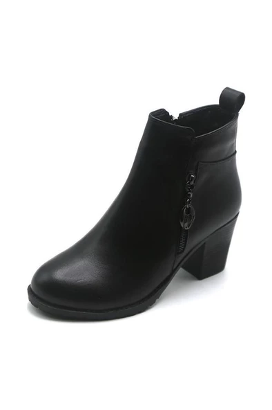 Scavia 578-24 Hakiki Deri Anatomik Çift Fermuarlı Topuklu Kadın Bot - Resim 3