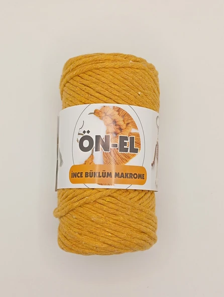 Ön-El Büklüm Taranabilir Makrome İpi - 250 GR - ( Hardal ) ürün görseli 1