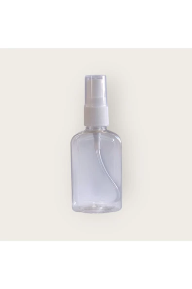 Sprey Başlıklı 50 ml Boş Pet Şişe Yassı (50 Adet)