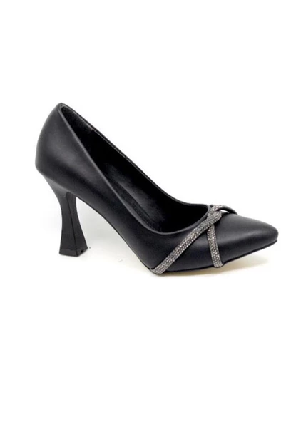 Aydemir 167-24 Deri Taşlı İnce Topuklu Kadın Ayakkabı - 2