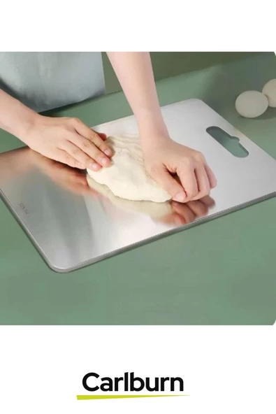 Yüksek Kaliteli Estetik Tasarımlı Dayanıklı Kaymaz Yüzey Paslanmaz Çelik Sebze Meyve Et Kesim Panosu - 3