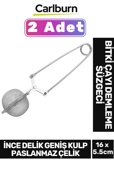 Yüksek Kaliteli Paslanmaz Çelik Dayanıklı İnce Delik Geniş Kulp Bitki Çayı Demleme Süzgeci 2 Adet