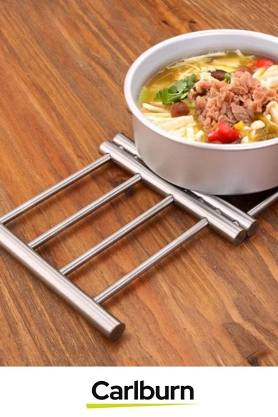 Yüksek Isıya Dayanıklı Mutfak Masa Şık İşlevsel Pratik Koruyucu Paslanmaz Çelik Açılabilir Nihale - 2