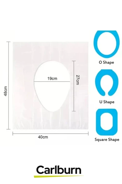 Seyahat Restaurant Avm Halka Açık Tuvalet Wc Hijyenik Tek Kullanımlık Klozet Kapağı Poşeti 50 Adet - 2