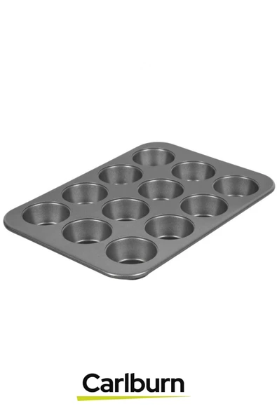 Yüksek Isıya Dayanıklı Uzun Ömürlü Yapışmaz Yıkanabilir 12 Gözlü Muffin Cupcake Kalıbı - 3