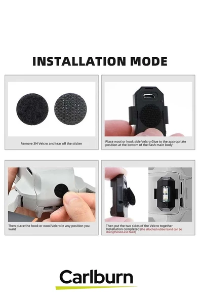 Uzun Süre Dayanıklı Minyatür Usb Şarjlı Bisiklet Motorsiklet Drone Flaşör Led İkaz Lambası 7 Renkli - 3