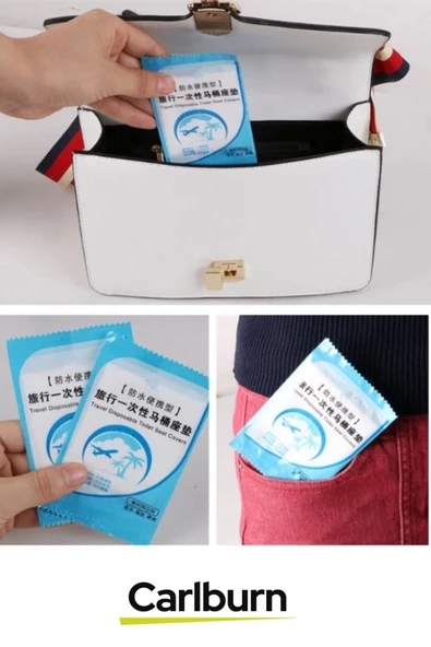 Seyahat Restaurant Avm Halka Açık Tuvalet Wc Hijyenik Tek Kullanımlık Klozet Kapağı Poşeti 50 Adet - 3