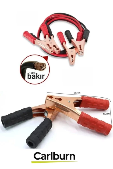 Özel Kalın Taşıma Çantalı %100 Bakır Kalın Kablo 1500 Amper Güçlü Oto Akü Takviye Hızlı Şarj Kablosu - 2