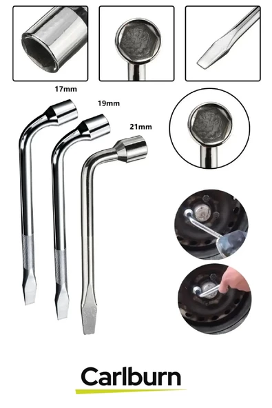 Garantili İstavroz Çelik 1.Kalite Nikelajlı 17mm Numara Bijon Sökme Anahtarı Tek Kol Pipo - 2