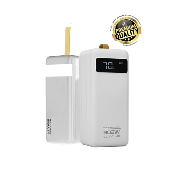 82000MAH 303W Powerbank Taşınabilir Şarj Dijital Göstergeli