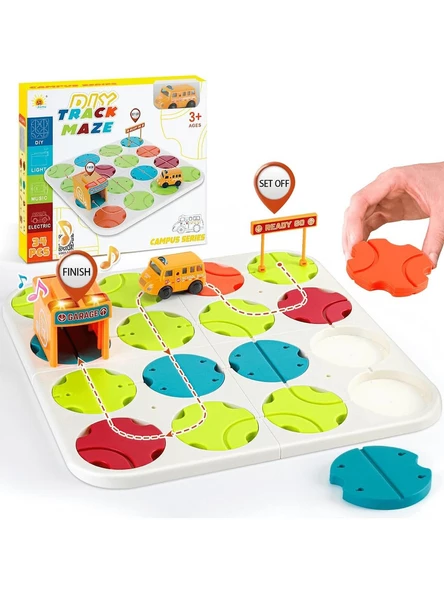 Learning Fun 34 Parça Stem Eğitici Beceri Geliştirici Mantıksal Kendin Yap Yol Inşa Oyunu Puzzle Oyuncak ürün görseli