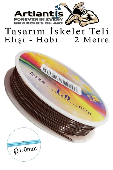 Renkli Tel Tasarım İskelet Teli 1.0mm 2 Metre 1 Adet Elişi Hobi El Sanatı Kararmaz Tel Makara Okul Deney Okul Sınıf - 8