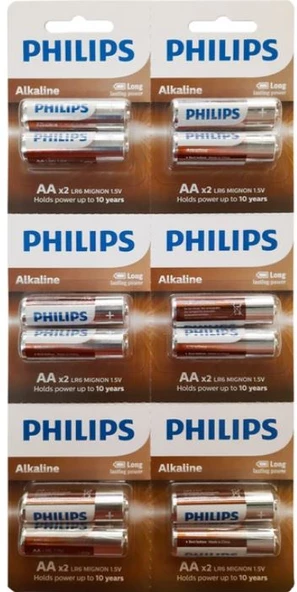 PHILIPS AA ALKALİN KALEM PİL 12Lİ KARTELA