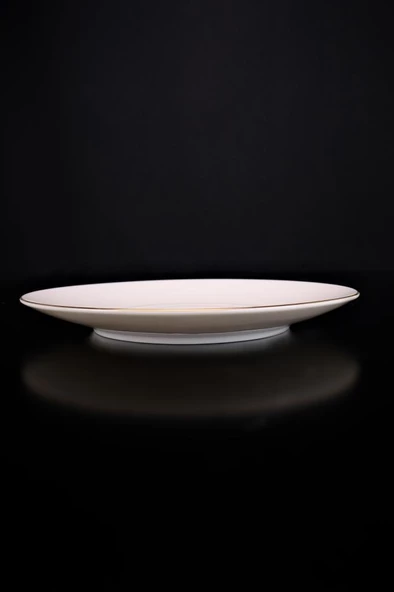 Digithome Lombardino Minimalist Modern Gold Tekli Porselen Servis Tabağı 25 Cm - 3