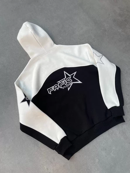 Nakış İşlemelı Kapşonlu SweatShirt - Beyaz - 4
