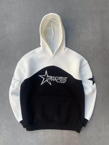 Nakış İşlemelı Kapşonlu SweatShirt - Beyaz - 3