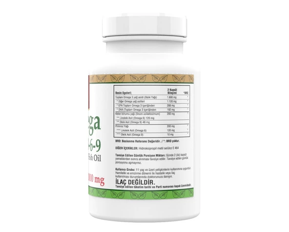 Omega 3 6 9 Balık Yağı 1000 MG 200 Yumuşak Kapsül - 2