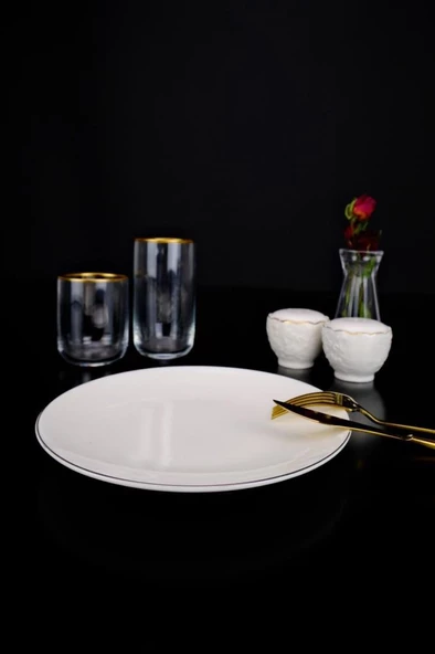 Digithome Lombardino Minimalist Modern Silver Tekli Porselen Pasta Tabağı 20 Cm