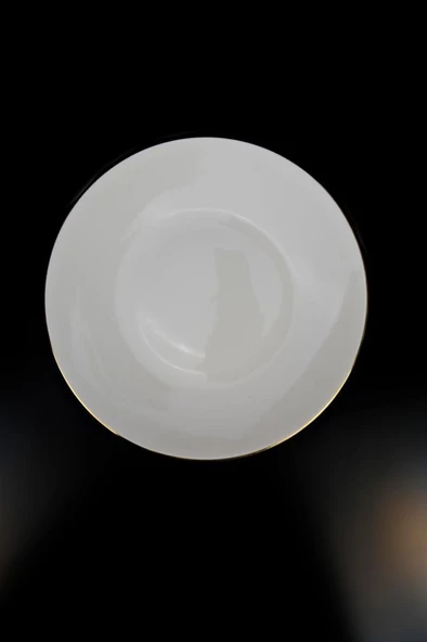 Digithome Lombardino Minimalist Modern Gold Tekli Porselen Servis Tabağı 25 Cm - 2