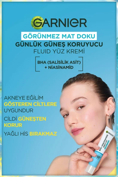 Garnier Saf ve Temiz Bha Niasinamid Günlük Güneş Koruyucu Fluid Yüz Kremi SPF50+ 40 ml - 2