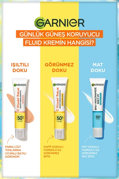 Garnier Saf ve Temiz Bha Niasinamid Günlük Güneş Koruyucu Fluid Yüz Kremi SPF50+ 40 ml - 5