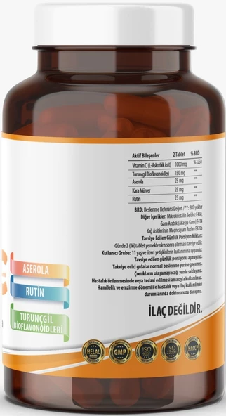 Ncs Ester C Vitamini 1000 MG 60 Tablet Kara Mürver Turunçgil - Resim 2