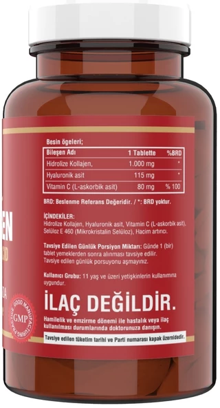 Ncs Kolajen Hyaluronic Acid Vitamin C 90 Tablet Collagen - Resim 2