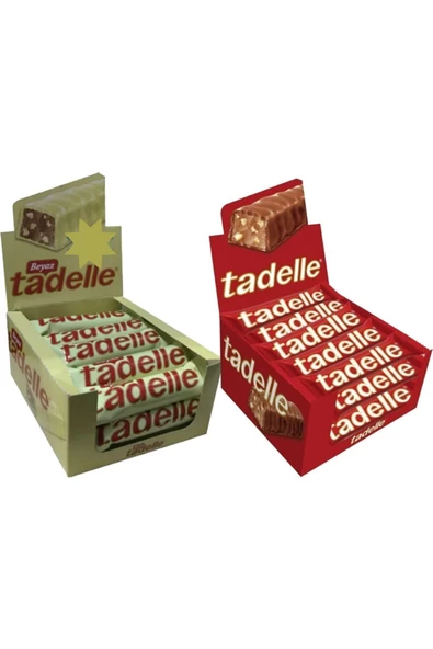 Tadelle Fındıklı Sütlü & Fındıklı Sütlü Beyaz Çikolata 30 Gr 20 li Set