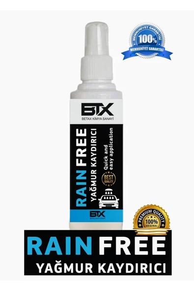 Betax Yağmur Kaydırıcı Rain Free sprey 250ml (ARAÇ AYNA KASK CAMI SU İTİCİ)