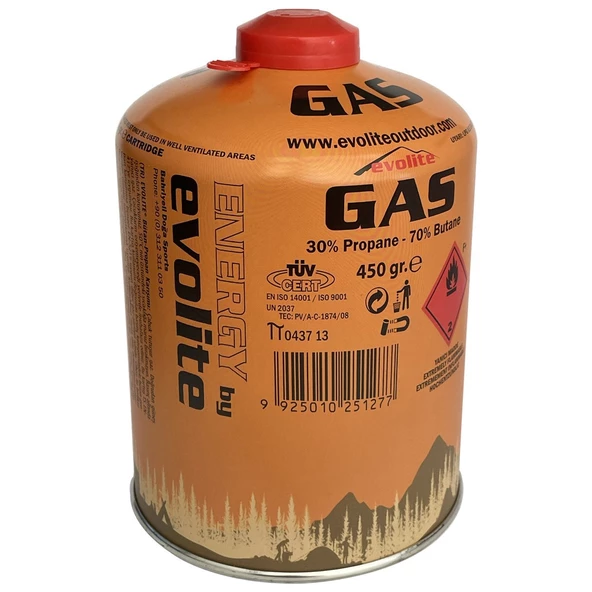 Evolite Butane Propane Vidalı 450 Gr. Ocak Kartuşu - 4 Adet - 8