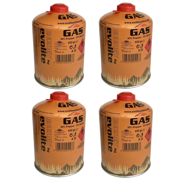 Evolite Butane Propane Vidalı 450 Gr. Ocak Kartuşu - 4 Adet - 6