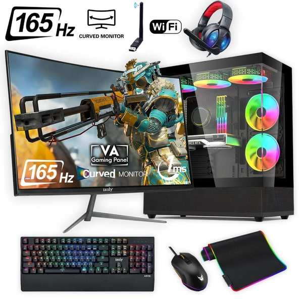 Ventus 509 X Ryzen 7 5700X 16GB 512GB M.2 NVMe RTX 3060 8GB 24" 165 Hz Oyuncu Masaüstü Bilgisayarı