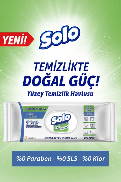 Solo Yüzey Temizleyici Havlu Okaliptus Cam Esintisi 100'lü 6 Adet - 6