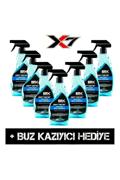 Betax ARABA CAM BUZ ÇÖZÜCÜ SPREY 500 ml X 7 Adet & Buz Kazıyıcı Hediyeli