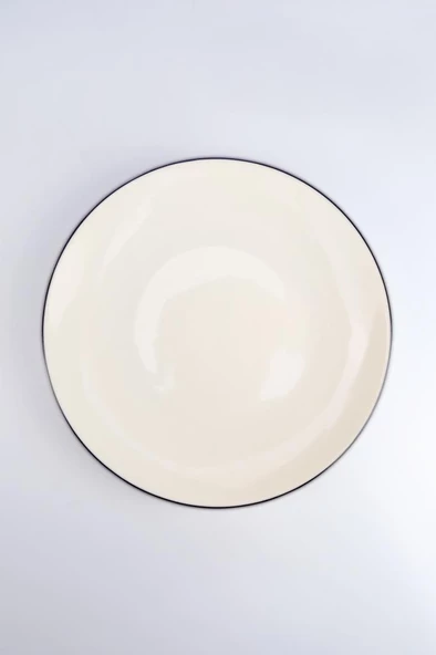 Digithome Lombardino Minimalist Modern Black Tekli Porselen Pasta Tabağı 20 Cm - 3