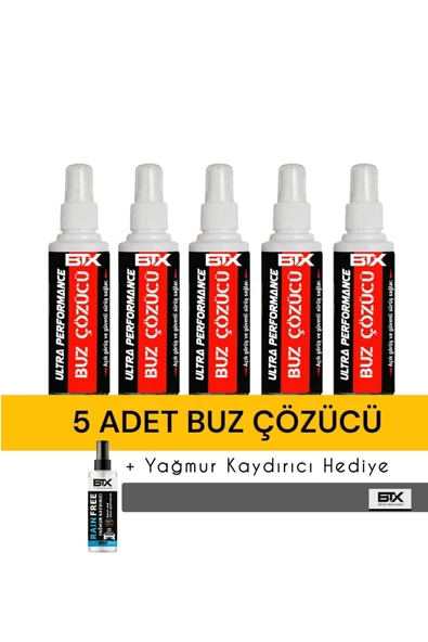 Betax 5 Adet Ultra Performance Buz Çözücü Sprey 250 ml & Yağmur Kaydırıcı Sprey 250 ml Hediyeli