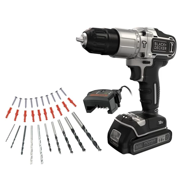 Black&Decker 18V Darbeli Vidalama Elektrikli Matkap - BDCHD18SC1K-QW