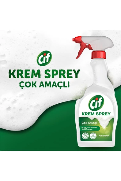Cif Krem Sprey %100 Krem Gücü Yağ, Kireç, Kir, Pas Sökücü Leke Çıkarıcı 750 Ml 1 Adet - Resim 2