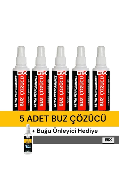 Betax 5 Adet Ultra Performans Buz Çözücü Sprey 250ml & Buğu Önleyici Sprey Hediye