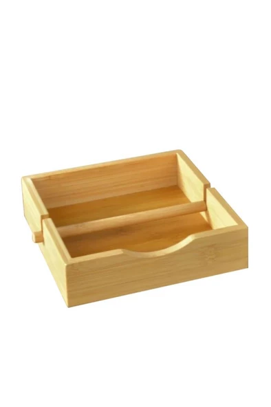 Digithome Bambu Masa Üstü Kare Yatay Peçetelik 19 Cm Kahverengi – THN76066 C1-1-18 - 3