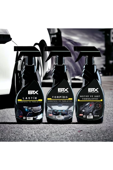 Betax 3'lü Araç Bakım Seti Torpido&deri Koruyucu Ve Parl-motor&jant Temizleyici -lastik Koruyucu&parlatıcı - 4
