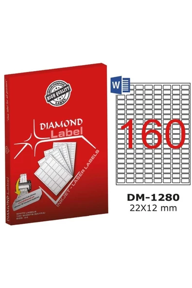 Label Lazer Etiket 22x12 Mm 100"lü Dm-1280