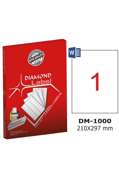 Label Lazer Etiket 210x297 Mm 100"lü Dm-1000