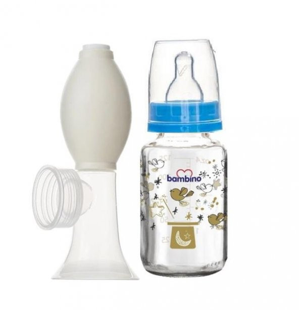 Bambino Cam Biberonlu Tirle Mavi 125 Ml