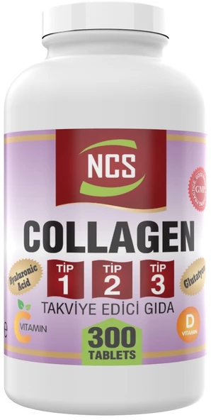Ncs Collagen Type 1-2-3 (Kolajen) 1000 Mg 300 Tablet Glutatyon Vitamin D Hyaluronic Acid ürün görseli