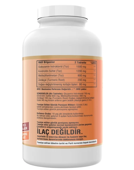 Glucosamine Chondroitin MSM TYPE II Collagen Turmeric 3000 Tablet - 2