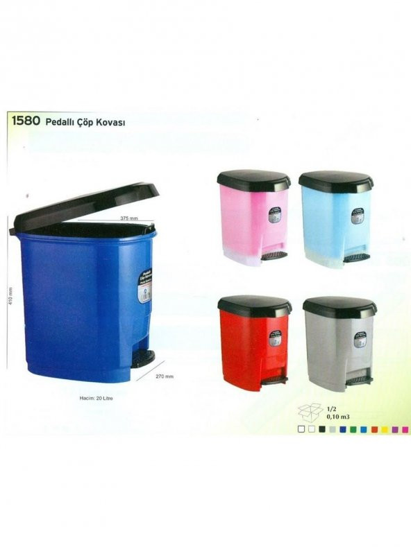 Ark Çöp Kovası Plastik Kapaklı Pedallı 20 Lt 1580