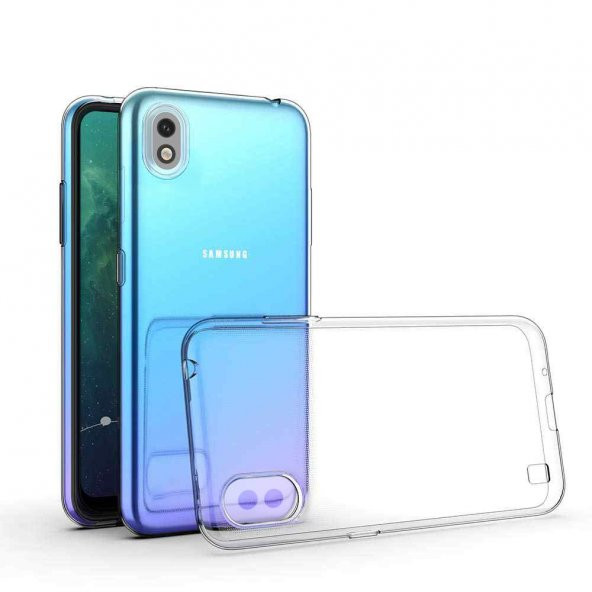 FitCase Samsung Galaxy A01 Core (A013) Kılıf Kamera Korumalı Silikon Şeffaf Arka Kapak - 2