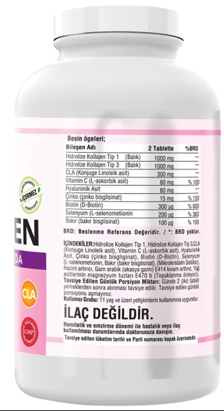 Ncs Balık Kollajen Type 1-3 Cla Biotin Çinko 180 Tablet - 2